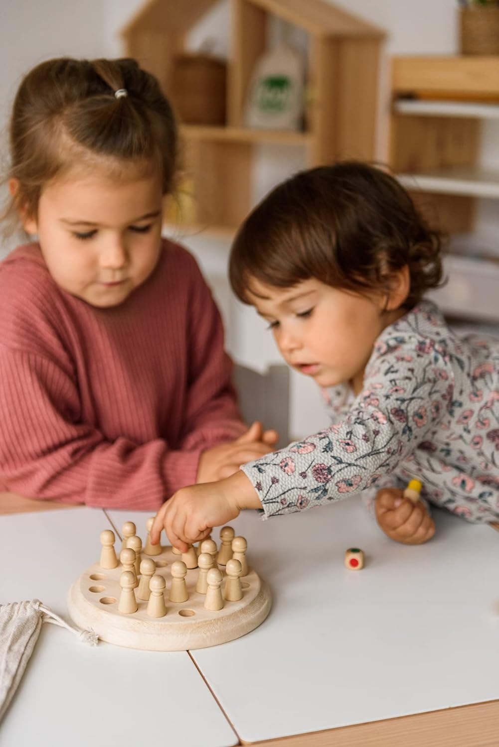 WOODEN MEMORY MATCHSTICK CHESS GAME