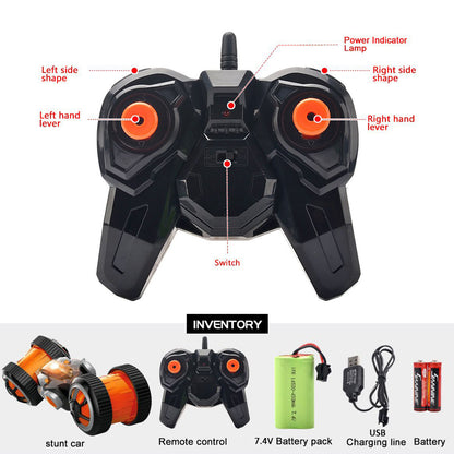 REMOTE CONTROL STUNT ROTATING CAR TOY