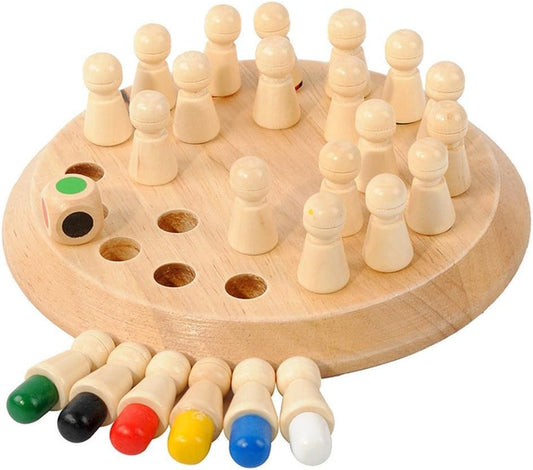 WOODEN MEMORY MATCHSTICK CHESS GAME