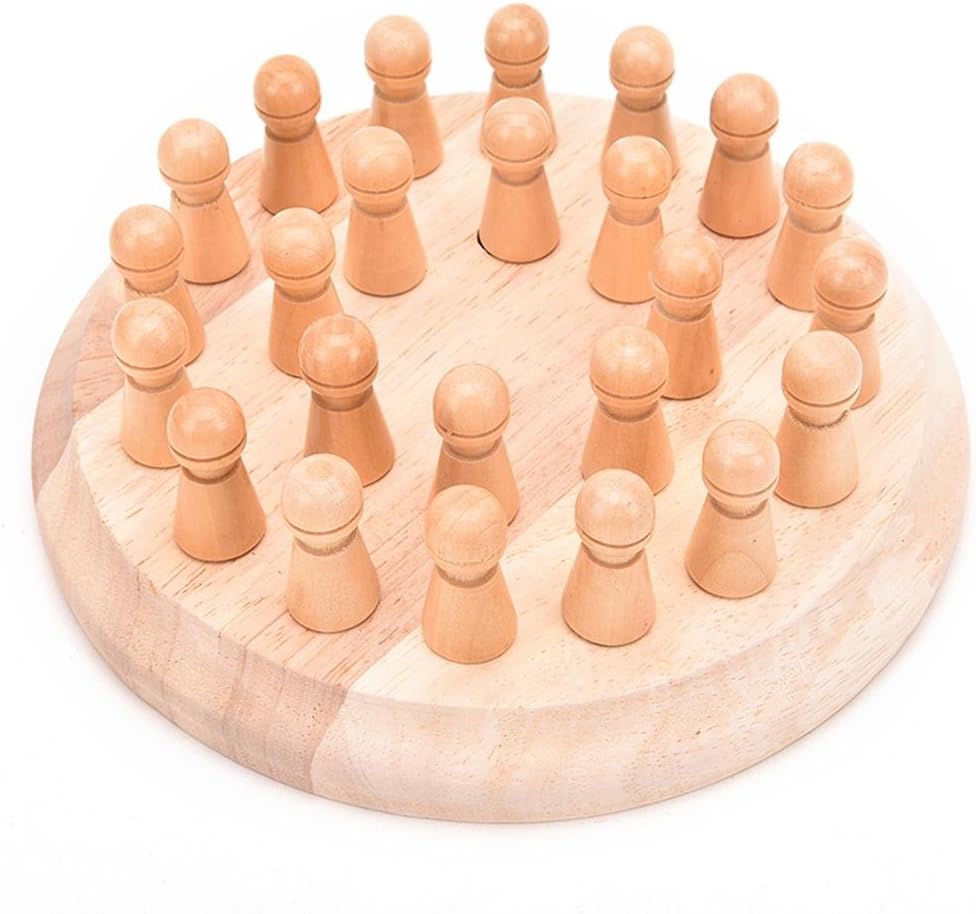 WOODEN MEMORY MATCHSTICK CHESS GAME