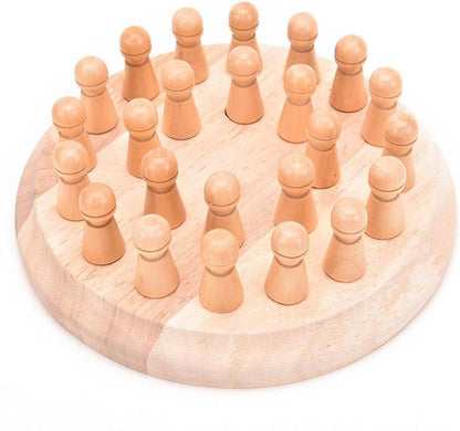 WOODEN MEMORY MATCHSTICK CHESS GAME