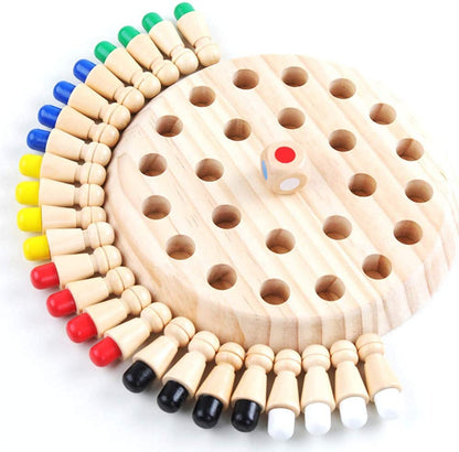 WOODEN MEMORY MATCHSTICK CHESS GAME