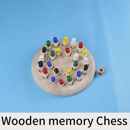 WOODEN MEMORY MATCHSTICK CHESS GAME